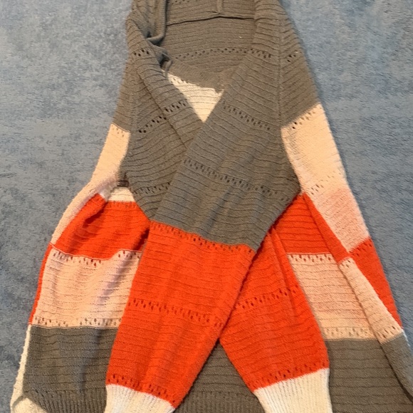 Orange, white, grey, sweater hoodie - Picture 4 of 5